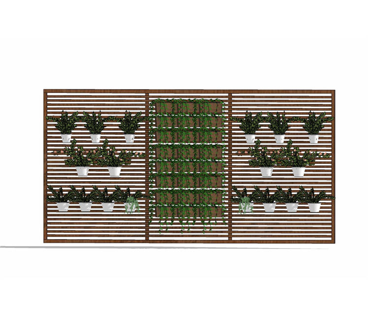 花墙SU模型sketchup模型13-SU建筑景观室内模型