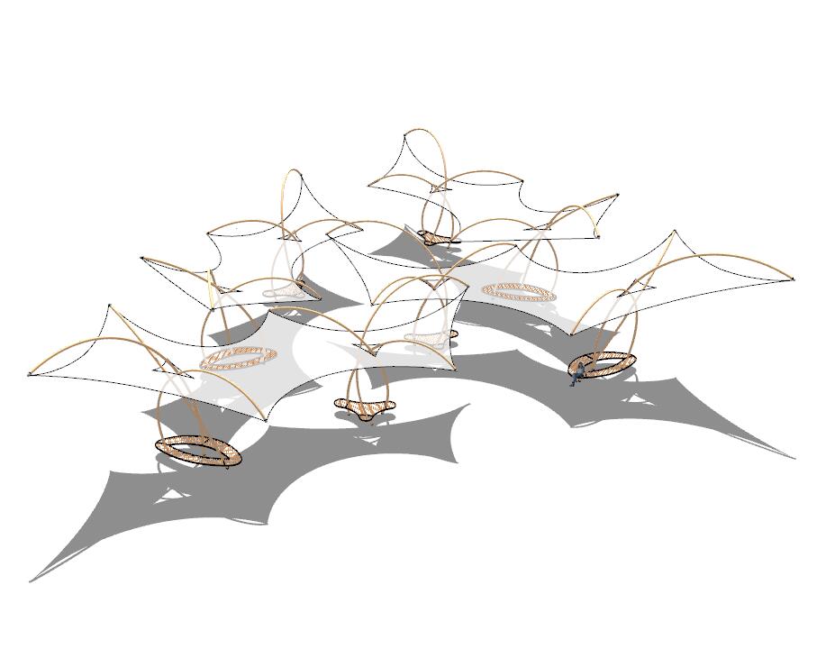 膜状构筑物SU模型sketchup模型13-SU建筑景观室内模型