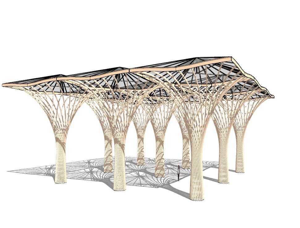 膜状构筑物SU模型sketchup模型27-SU建筑景观室内模型