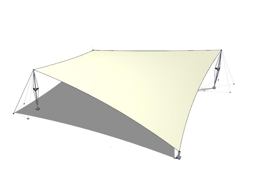 张拉膜状构筑物SU模型sketchup模型5-SU建筑景观室内模型