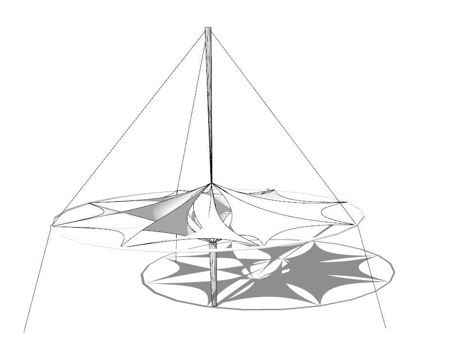 张拉膜状构筑物SU模型sketchup模型34-SU建筑景观室内模型