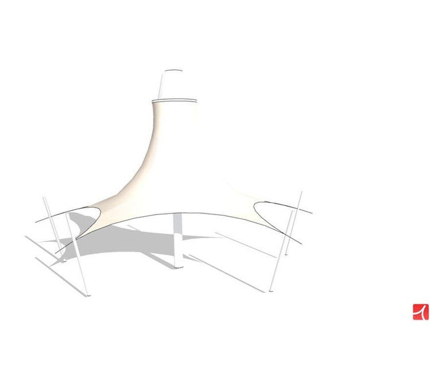 张拉膜SU模型sketchup模型7-SU建筑景观室内模型