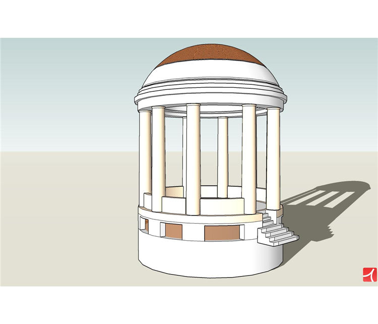 凉亭SU模型sketchup模型40-SU建筑景观室内模型