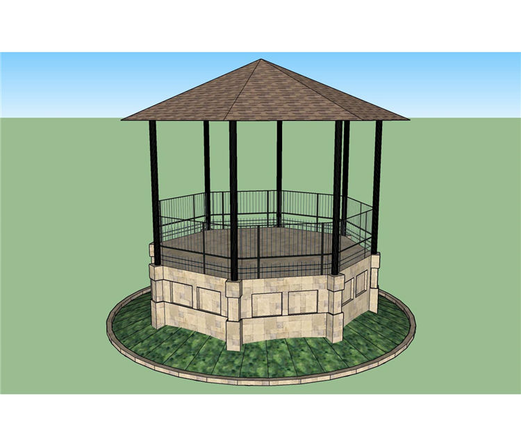 凉亭SU模型sketchup模型52-SU建筑景观室内模型