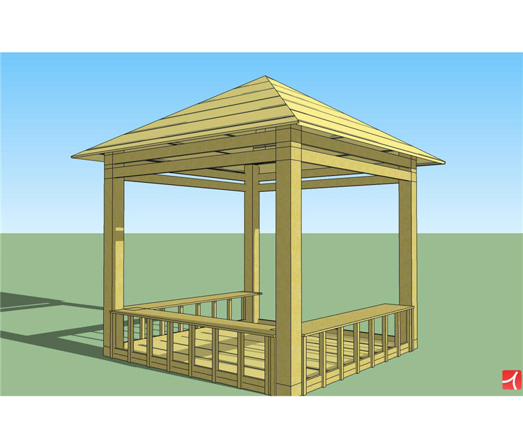 凉亭SU模型sketchup模型73-SU建筑景观室内模型