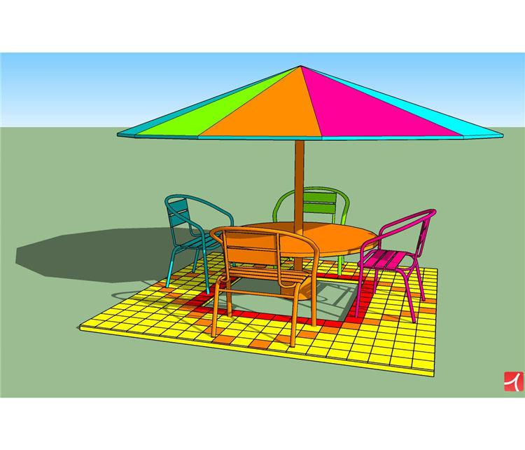 太阳伞SU模型sketchup模型8-SU建筑景观室内模型