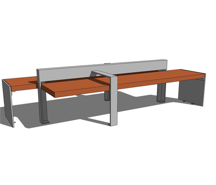 条形座椅sketchup模型14-SU建筑景观室内模型