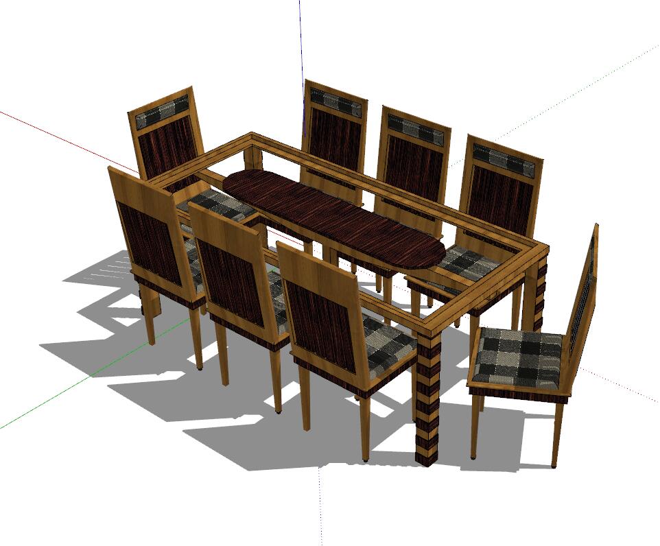 餐桌SU模型第二季sketchup模型12-SU建筑景观室内模型