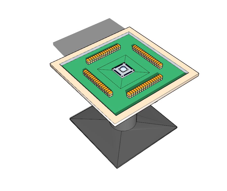 麻将桌sketchup模型3-SU建筑景观室内模型