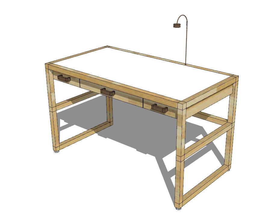 书桌SU模型sketchup模型20-SU建筑景观室内模型