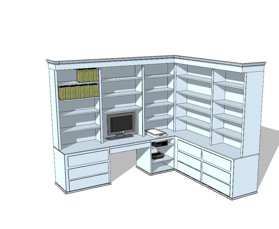 书桌SU模型sketchup模型23-SU建筑景观室内模型