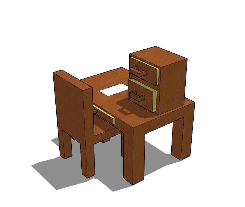 书桌SU模型sketchup模型28-SU建筑景观室内模型