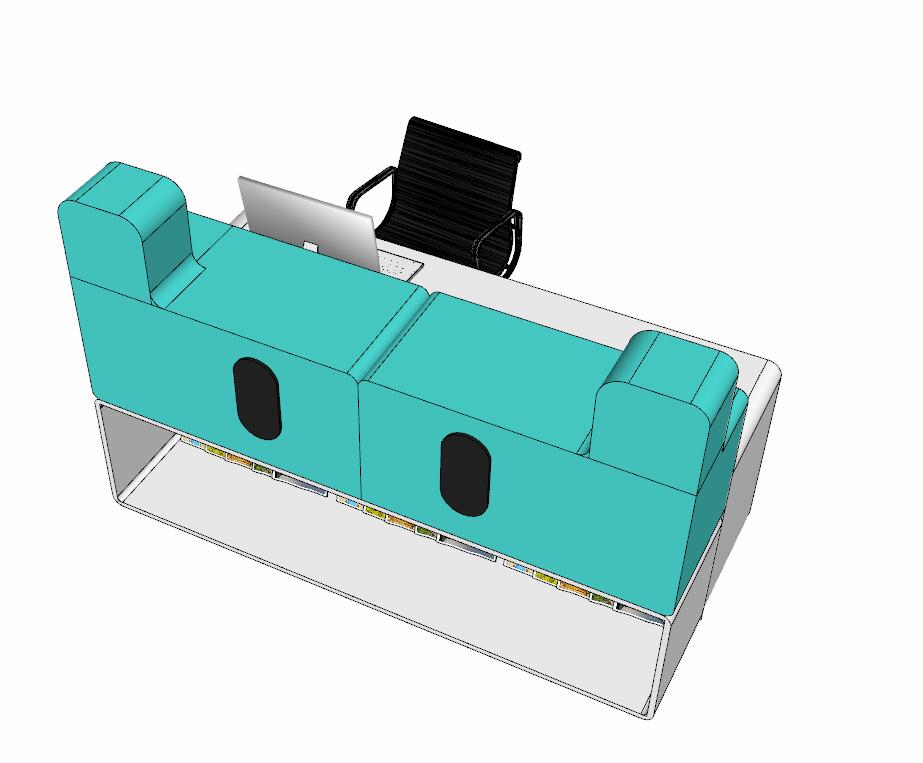 前台接待sketchup模型38-SU建筑景观室内模型