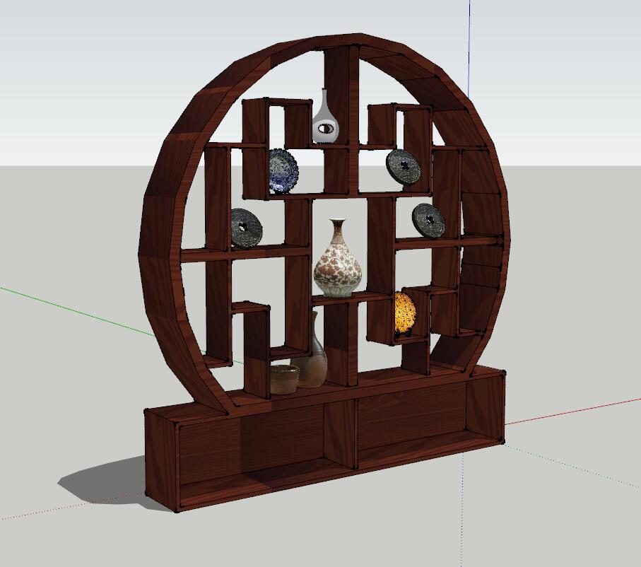 新中式风格家具SU模型sketchup模型35-SU建筑景观室内模型