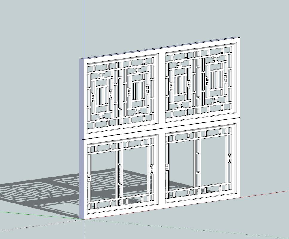 新中式风格家具SU模型sketchup模型46-SU建筑景观室内模型