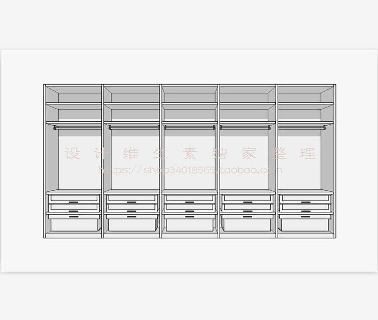 衣柜SU模型sketchup模型53-SU建筑景观室内模型