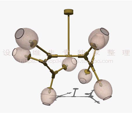 吊灯SU模型sketchup模型39-SU建筑景观室内模型