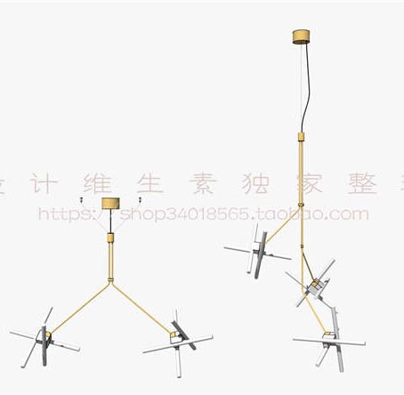 吊灯SU模型sketchup模型233-SU建筑景观室内模型