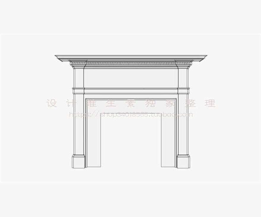 壁炉SU模型sketchup模型10-SU建筑景观室内模型