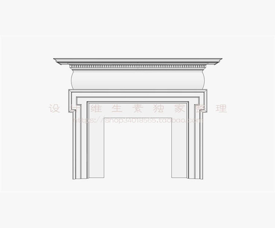 壁炉SU模型sketchup模型14-SU建筑景观室内模型