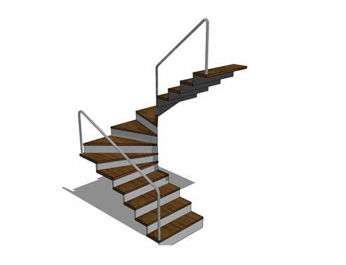 旋转楼梯电梯扶梯SU模型sketchup模型56-SU建筑景观室内模型