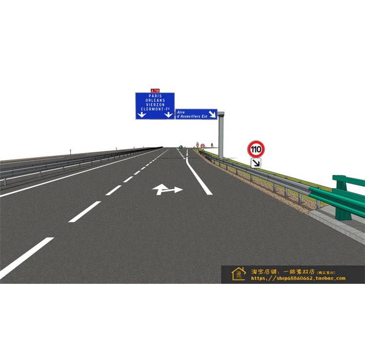 道路设计标示牌sketchup模型27-SU建筑景观室内模型