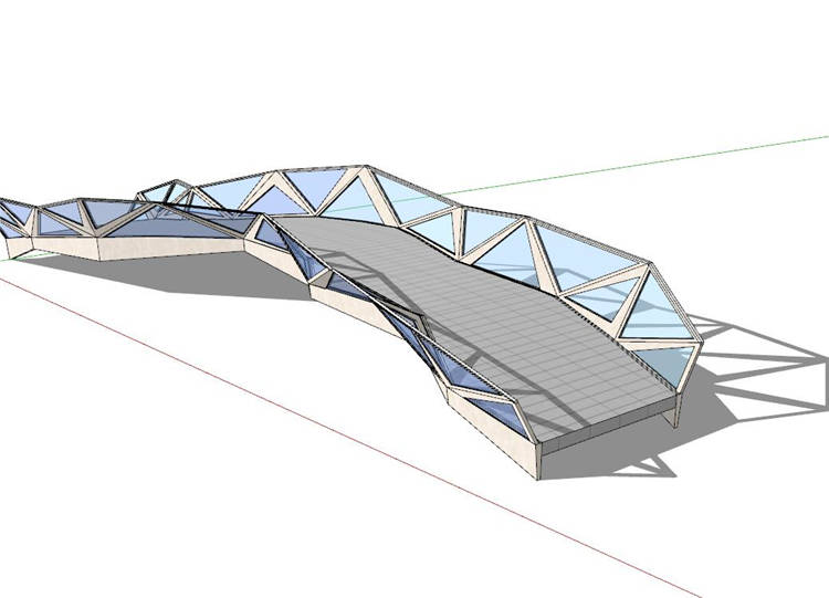 现代风风格桥SU模型sketchup模型5-SU建筑景观室内模型