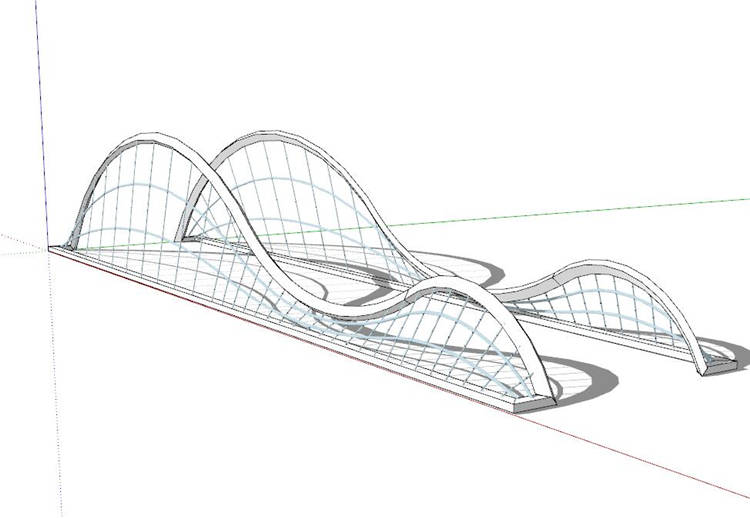 现代风风格桥SU模型sketchup模型12-SU建筑景观室内模型