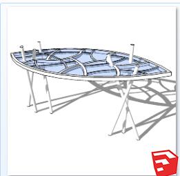 现代风廊架SU模型sketchup模型83-SU建筑景观室内模型