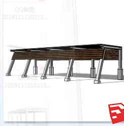 现代风廊架SU模型sketchup模型101-SU建筑景观室内模型