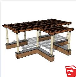 欧式美式廊架SU模型sketchup模型18-SU建筑景观室内模型