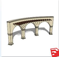 欧式美式廊架SU模型sketchup模型31-SU建筑景观室内模型