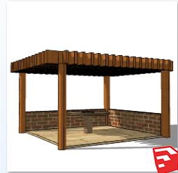 庭院花架SU模型sketchup模型39-SU建筑景观室内模型