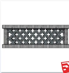 中式栏杆SU草图模型sketchup模型22-SU建筑景观室内模型