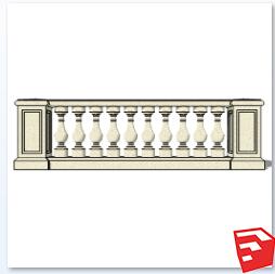 石材栏杆SU模型sketchup模型4-SU建筑景观室内模型