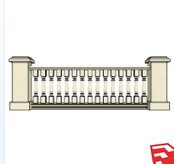 石材栏杆SU模型sketchup模型20-SU建筑景观室内模型