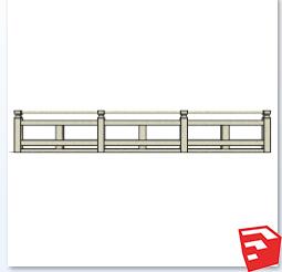 石材栏杆SU模型sketchup模型21-SU建筑景观室内模型