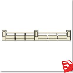 石材栏杆SU模型sketchup模型25-SU建筑景观室内模型