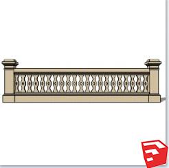 石材栏杆SU模型sketchup模型27-SU建筑景观室内模型