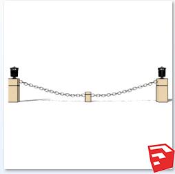 铁索绳索栏杆SU模型sketchup模型11-SU建筑景观室内模型