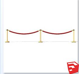 铁索绳索栏杆SU模型sketchup模型29-SU建筑景观室内模型
