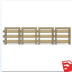 木质栏杆SU模型sketchup模型24-SU建筑景观室内模型