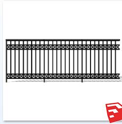 铁艺栏杆SU模型sketchup模型23-SU建筑景观室内模型