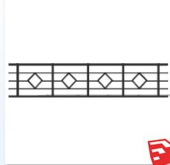 铁艺栏杆SU模型sketchup模型28-SU建筑景观室内模型