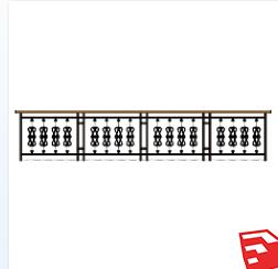 铁艺栏杆SU模型sketchup模型49-SU建筑景观室内模型