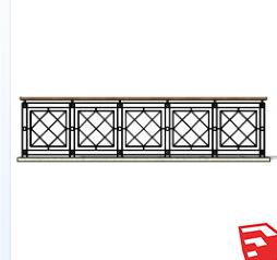 铁艺栏杆SU模型sketchup模型61-SU建筑景观室内模型
