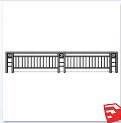 铁艺栏杆SU模型sketchup模型77-SU建筑景观室内模型