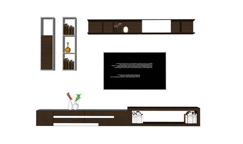 电视柜SU模型整理sketchup模型19-SU建筑景观室内模型