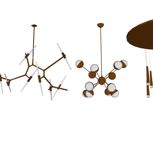 吊灯灯具SU草图模型sketchup模型145-SU建筑景观室内模型