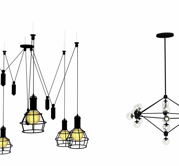 吊灯灯具SU草图模型sketchup模型167-SU建筑景观室内模型